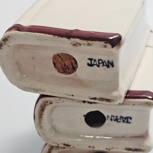 3 Westwood Ceramic Spice Containers book shaped vtg Japan windmill design retro - Picture 11 of 11